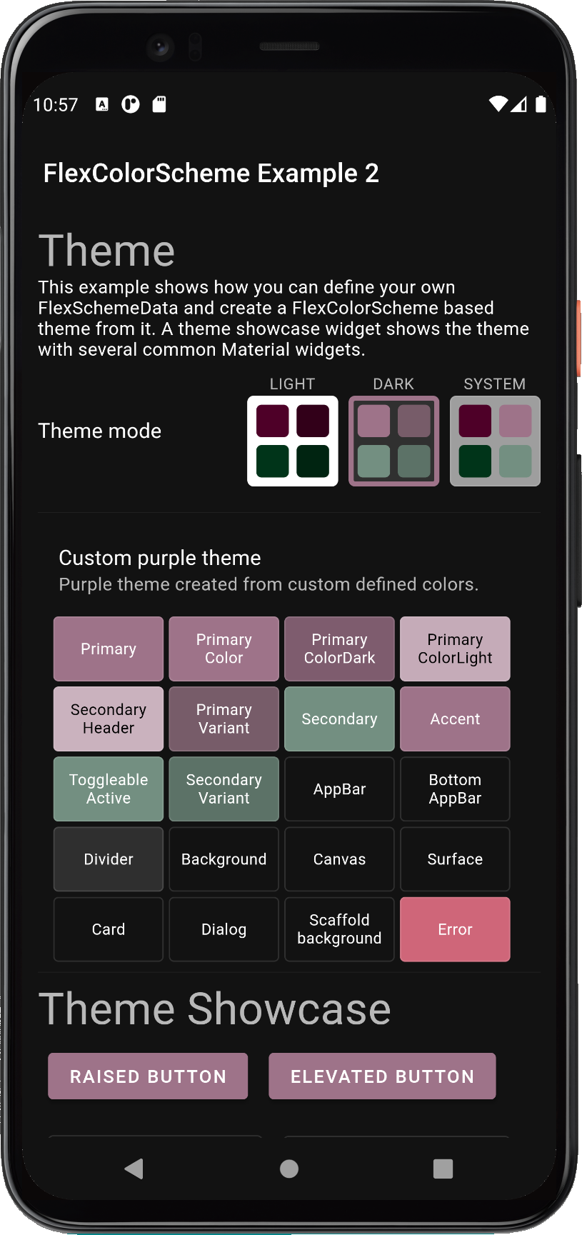 ColorScheme example 2 dark